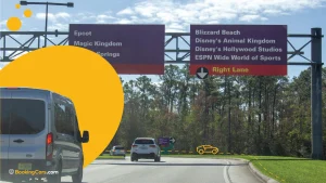 Auto alquilado circulando hacia Walt Disney World