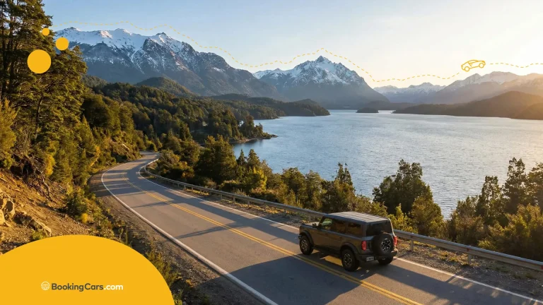 Ruta panorámica junto al lago Nahuel Huapi en Bariloche, ideal para recorrer en auto los mejores miradores de la Patagonia argentina